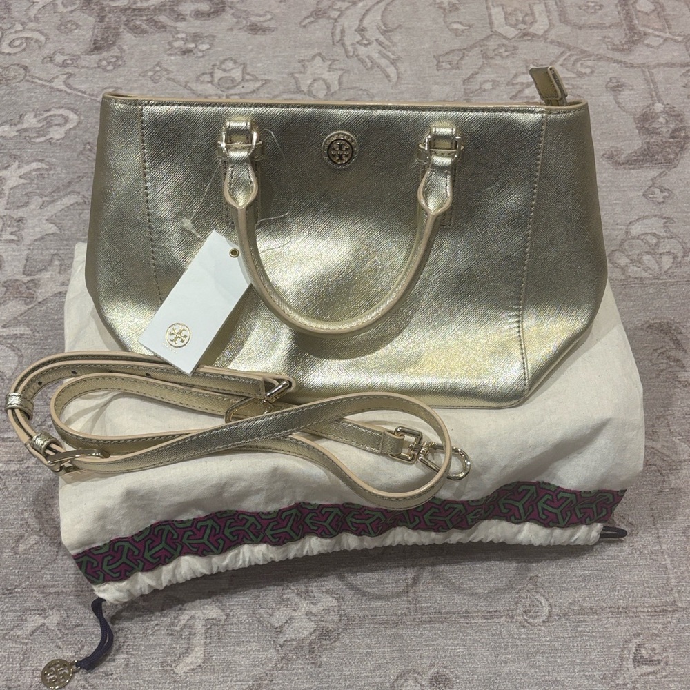 NWT- Tory Burch Gold Handbag
